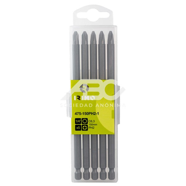 PUNTA PH1 DE 1/4", 150 MM, CAJA DE 5 UNIDADES IRIMO 475-150PH1-1