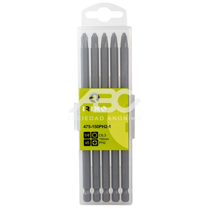 PUNTA PH2 DE 1/4", 150 MM, CAJA DE 5 UNIDADES IRIMO 475-150PH2-1