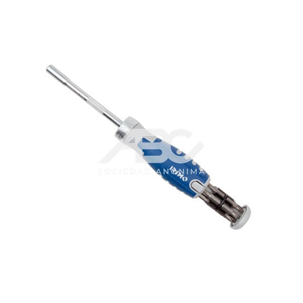 DESTORNILLADOR CON CRIQUE Y MANGO BIMATERIAL QUE INCLUYE 12 PUNTAS DE 1/4" IRIMO 475R-1/4-110
