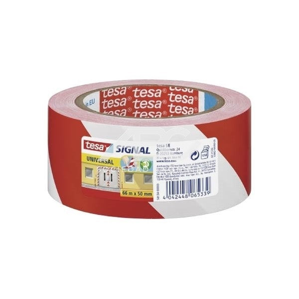 CINTA DEMARCATORIA ROJA Y BLANCA AUTOADHESIVA DE PVC O PP LIBRE DE SOLVENTES TESA 58134-00000-01