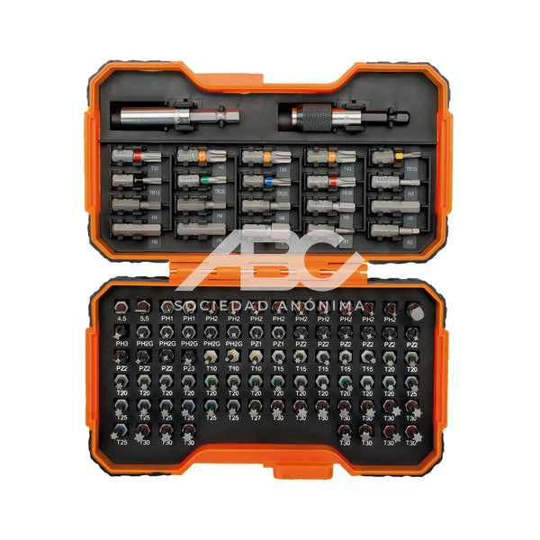 JUEGO DE PUNTAS DE 1/4" PARA TORNILLOS RANURADOS / PHILLIPS / POZIDRIV / HEXAGONALES / TORX BAHCO 59/S100BC