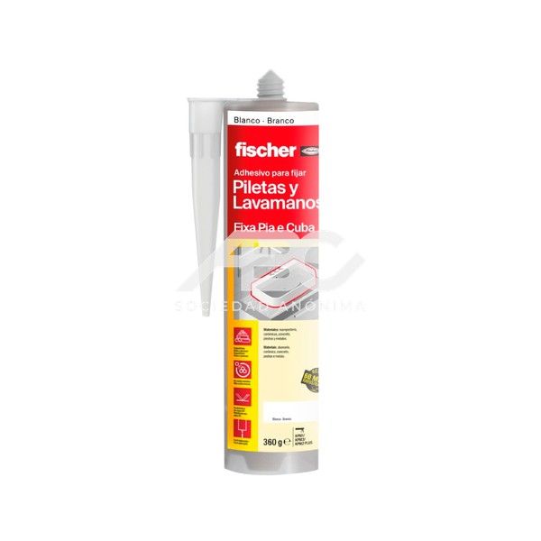 ADHESIVO PARA PILETAS Y LAVAMANOS 360 G FISCHER 600438