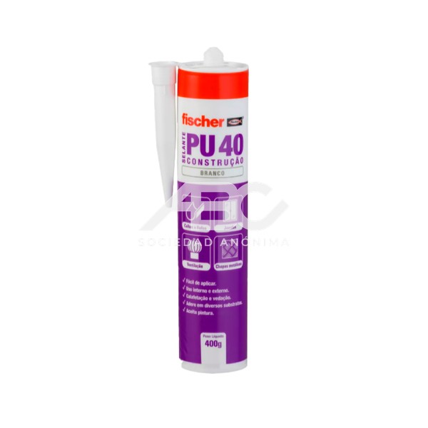 SELLADOR PU 40 CONSTR BLANCO 400G CARTUCHO FISCHER 600492