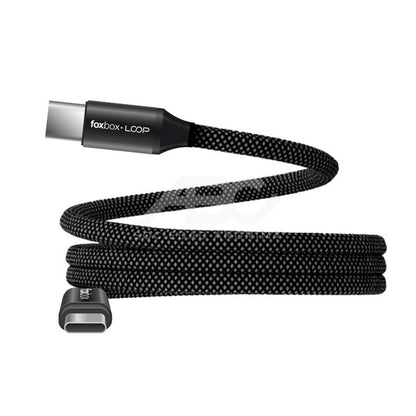 CABLE MAGNÉTICO FOXBOX LOOP TYPE-C A TYPE-C 60W- 1 METRO- NEGRO- ANTIENREDO - SUPER FLEXIBLE 8375