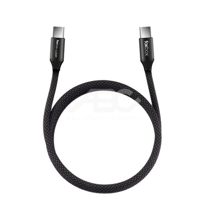 CABLE MAGNÉTICO FOXBOX LOOP TYPE-C A TYPE-C 60W- 1 METRO- NEGRO- ANTIENREDO - SUPER FLEXIBLE 8375