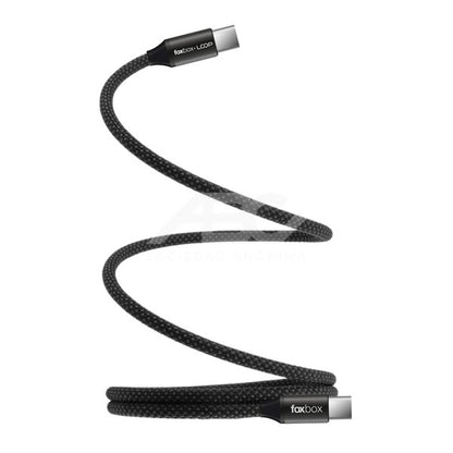 CABLE MAGNÉTICO FOXBOX LOOP TYPE-C A TYPE-C 60W- 1 METRO- NEGRO- ANTIENREDO - SUPER FLEXIBLE 8375