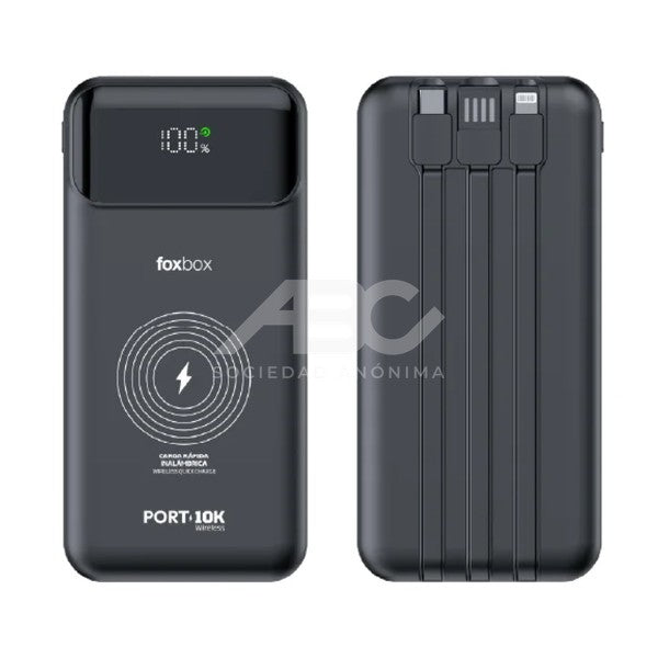 CARGADOR PORTATIL FOXBOX ENERGY PORT 10000 MAH WIRELESS NEGRO 8520