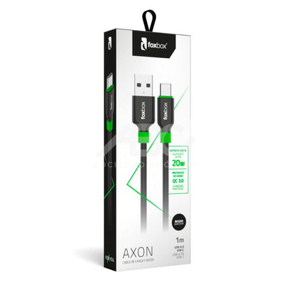 CABLE FOXBOX AXON 20W 1M BLANCO-USB A TIPO C - CARGA RAPIDA 3.0 8730
