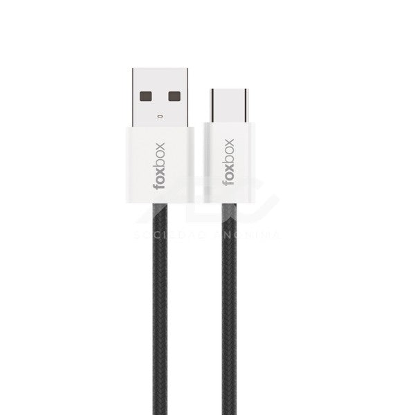 CABLE CARGADOR FOXBOX NEXUS 20W 1M NEGRO- USB A TIPO C - CARGA RAPIDA 3.0 8731