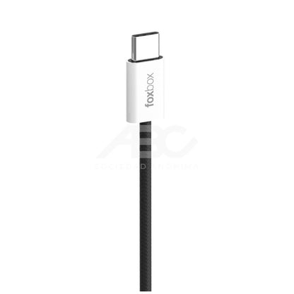 CABLE CARGADOR FOXBOX NEXUS 20W 1M NEGRO- USB A TIPO C - CARGA RAPIDA 3.0 8731