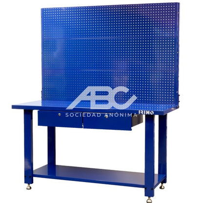 BANCO DE TRABAJO DE ACERO RESISTENTE CON 4 PATAS, 1800 MM CON 3 CAJONES IRIMO 9062-1800-1