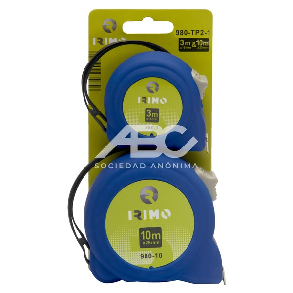 PACK DOBLE CINTAS METRICAS 3MX16MM 10MX25MM IRIMO 980-TP2-1