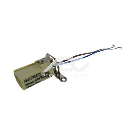 PORTALAMPARA PORCELANA AKAI G9 ESCUADRA L CABLE TEFLON (UXB 100) AK1009