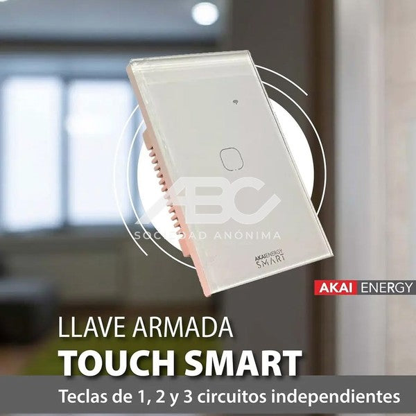 1 TECLA TÁCTIL - BLANCA.SON COMPATIBLES CON GOOGLE HOME Y EL ASISTENTE VIRTUAL DE ALEXA AKAI 1431