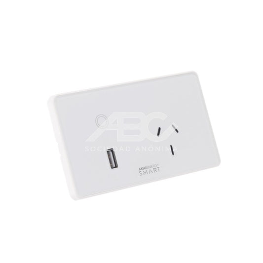 TOMACORRIENTE SMART SIMPLE + USB - BLANCO.SON COMPATIBLES CON GOOGLE HOME Y EL ASISTENTE AKAI 1435
