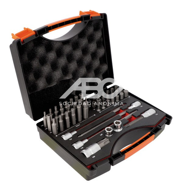CONJUNTO DE BOCALLAVES CON PUNTA Y BROCAS 49 PIEZAS ESTUCHE METALICO BE5049 BAHCO