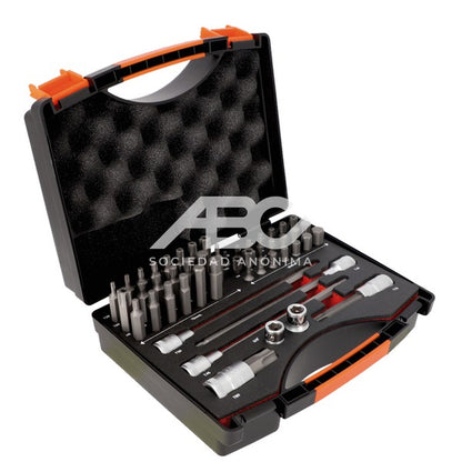 CONJUNTO DE BOCALLAVES CON PUNTA Y BROCAS 49 PIEZAS ESTUCHE METALICO BE5049 BAHCO