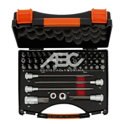 CONJUNTO DE BOCALLAVES CON PUNTA Y BROCAS 49 PIEZAS ESTUCHE METALICO BE5049 BAHCO