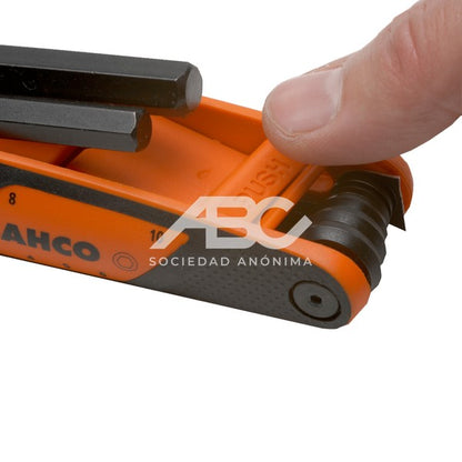 JUEGO DE LLAVES EN L PLEGABLES Y HEXAGONALES CON SISTEMA METRICO CON ACABADO FOSFATADO DE BAHCO BE-9777B