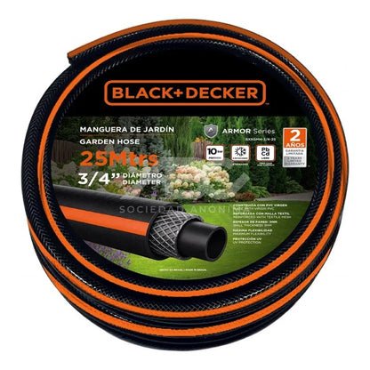 MANGUERA DE JARDÍN REFORZADA 3/4'' - 25 METROS BLACK+DECKER BXKGMH-3/4-25
