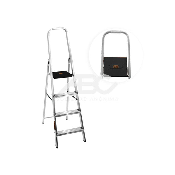 ESCALERA REFORZADA DE ALUMINIO BLACK+DECKER BXLD-ESC0004 C/PORTAH