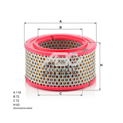 FILTRO DE AIRE PARA COMPRESORES MANN C 1213