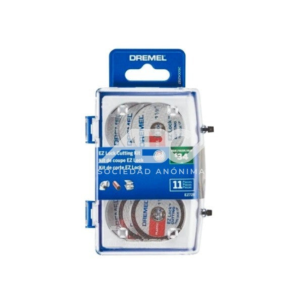 ESTE MICROKIT DE ACCESORIOS DE CORTE EZ LOCK DE 11 PIEZAS ESTÁ SELECCIONADO ESPECIALMENTE PARA DREMEL 2615E728AA