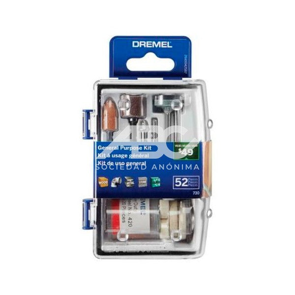 SET DE ACCESORIOS MULTIPROPOSITO SET KIT 730 52PIEZAS APLICACIONES DIVERSAS DREMEL 26150730AA