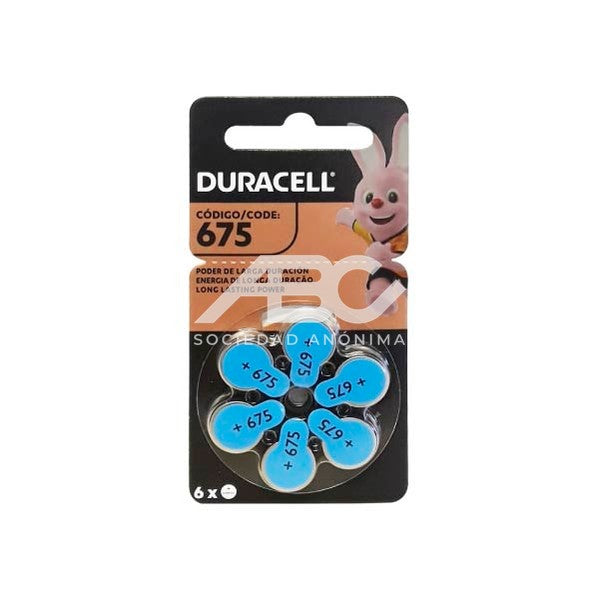 PILA PARA ARTEFACTOS AUDITIVOS TAMAÑO 675 BLISTER X 6UN DURACELL 41333030210