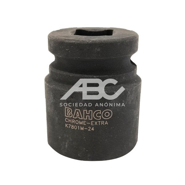 BOCALLAVES DE IMPACTO CUADRO 1/2" CON PERFIL HEXAGONAL MÉTRICO Y ACABADO FOSFATADO SERIE CORTA BAHCO K7801M-24