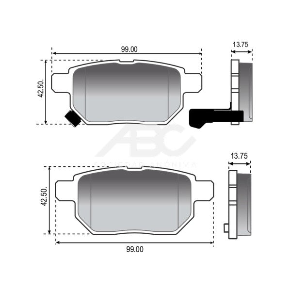 PASTILLAS DE FRENO TRASERA COROLLA XLI 2.0 DIESEL - XRS (12») - RAV4 III 2.0D PLASBESTOS 83233