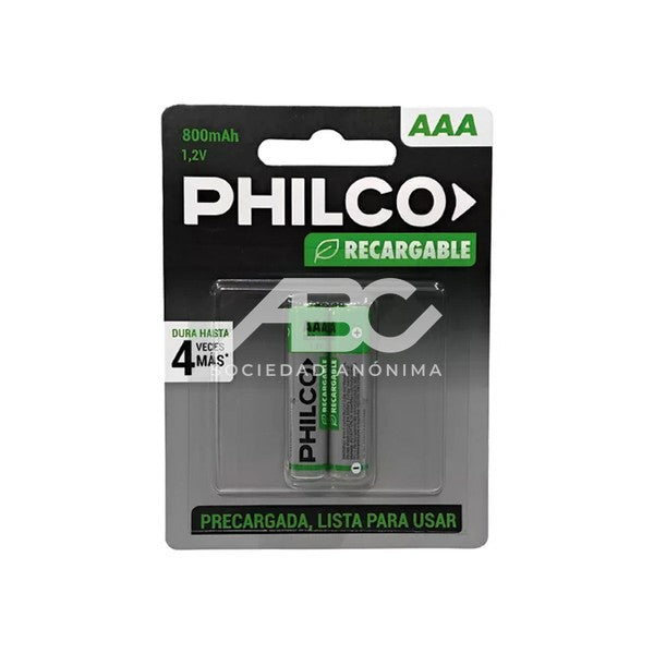 AAA BLISTER RECARGABLE X 2 PHILCO 94HR03RECP2PI