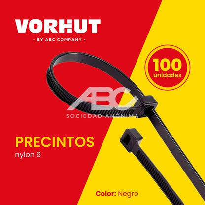 BOLSA X 100 - PRECINTO NYLON 6 - 7.6X400 -94V-2 -20 GRADOS A 85 GRADOS VORHUT PREC76X400