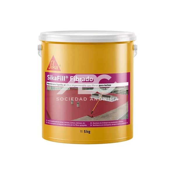SIKAFILL FIBRADO - MEMBRANA LIQUIDA ACRILICA, IMPERMEABLE Y DECORATIVA PARA TECHOS CON FIBRAS 101771