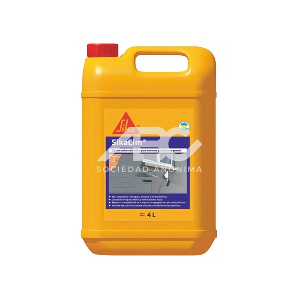 SIKACIM LIGANTE - EMULSION VINILICA LIGANTE PARA REVOQUES BIDON X 4 LT 173629