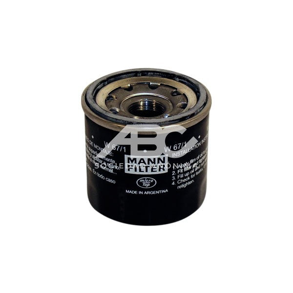 FILTRO DE ACEITE ASIA MOTORS HYUNDAI KIA MOTORS MAZDA NISSAN SUBARU MAZDA MANN W 67/1
