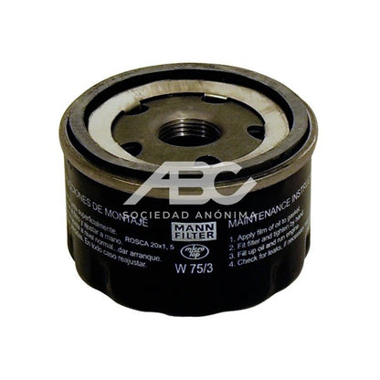 FILTRO DE ACEITE RENAULT SANDERO / STEPWAY 1.6 16V, RENAULT SYMBOL 1.6 16V, RENAULT EXPRESS MANN W 75/3