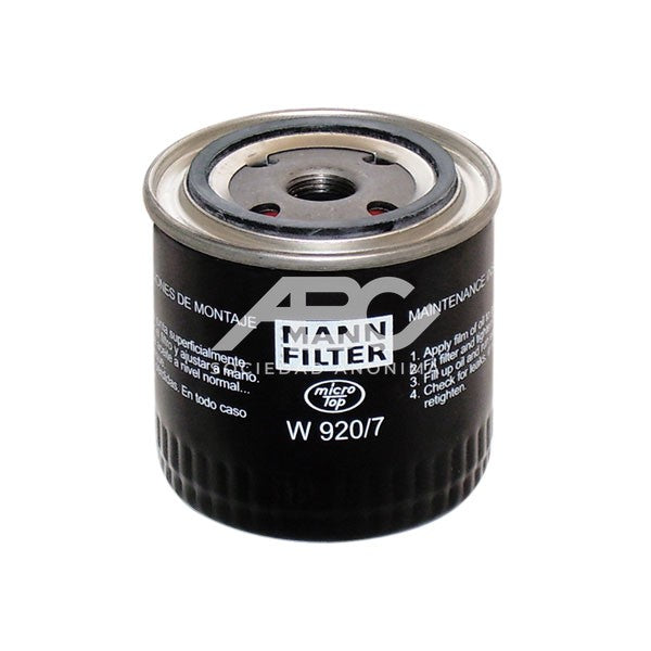 FILTRO DE ACEITE BOBCAT HUBER WABCO SCANIA SCANIA BUS / SCANIAIRIZAR MANN W 920/7
