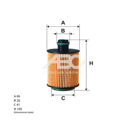 FILTRO DE ACEITE FIAT, CHEVROLET, ALFA ROMEO - EQUIVALENCIA MANN: HU712/11X WIX WL7464