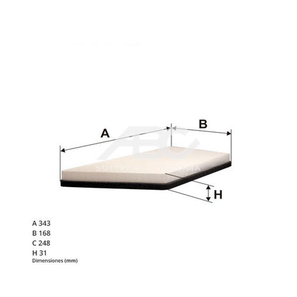 FILTRO DE FILTRO PARA CABINA PEUGEOT EQUIVALENCIA MANN: CU3448 WIX WP6926