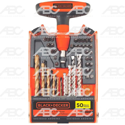 SET COMBINADO PARA PERFORAR Y ATORNILLAR BLACK & DECKER BDA50X-LAC, COLOR NARANJA