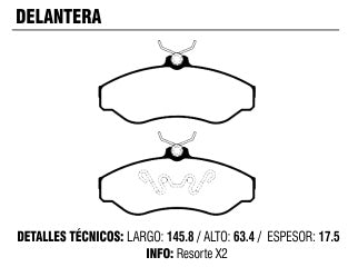 Pastillas de Freno CHEVROLET S10/BLAZER 4X2-4X4 95/..DELANTERA_