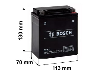 BOSCH Batería Moto BTX7L (YTX7L) - 12V - 6Ah - 85 CCA
