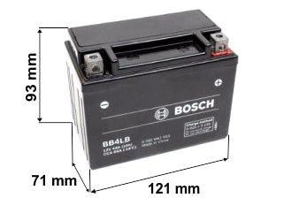 BOSCH Batería Moto BB4LB (YB4LB) - 12V - 4Ah - 60 CCA