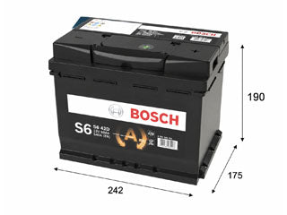 BOSCH Batería S6X E60D Start-Stop - 60Ah - 12V - 570 CCA - Borne Derecho - AUTOS Y CAMIONETAS