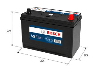 BOSCH Batería S5 95DA - 90Ah - 12V - 650 CCA - Borne Derecho - AUTOS Y CAMIONETAS