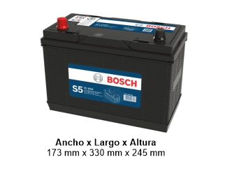 BOSCH Batería S5 105E - 100Ah - 12V - 750 CCA - Borne Izquierdo - PESADOS