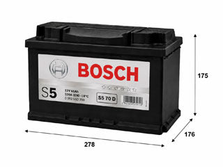 BOSCH Batería S5X 70D - 70Ah - 12V - 550 CCA - Borne Derecho - AUTOS Y CAMIONETAS