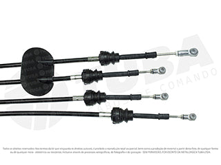 CABLES CAMBIOS - SELECTORA DE CAJA LIVIANOS RENAULT MASTER 2.8 TD DOS CABLES UNIDOS CON GOMA - LARGO 1037 MM_