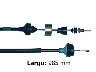 CABLES DE EMBRAGUE LIVIANOS PEUGEOT PARTNER / CITROEN BERLINGO 1.6 16V REGULACION MANUAL CON CONTRAPESO - LARGO 985 MM_